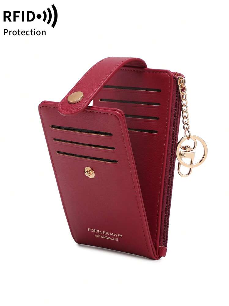 Fashionable Slim Letter Pattern Women's Wallet, RFID Anti-Theft Bifold Multi-Card Slot Wallet, Fashionable Cow Print Pattern With Tassel Keychain Bifold Wallet, With Zipper Coin Purse, ID Window, Key Ring, Portable Zipper Multi-Function Key Bag Small Wallet, Suitable For Shopping, Travel, Dating, Tourism, Work And Daily Use, Ideal Gift For Valentine's Day, Thanksgiving, Mother's Day, New Year, Christmas, Birthday, Anniversary For Loved Ones. - Multicolor - View 12