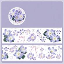 1pc/4pcs Floral Shadow Satin PET Waterproof Floral Washi Tape, Transparent Decorative Tape For Scrapbooking And Collage - Multicolor - View 12