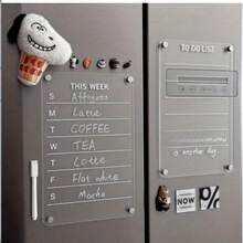 1pc Transparent Acrylic Magnetic Message Board, Weekly Planner/To-Do List Erasable Magnetic Fridge Magnet, Suitable For Home And Office Use (Includes 1 Whiteboard Marker) - A - View 8