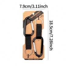 2‑Pack Multi‑Color D‑Ring Keychains, Aluminum Spring Snap Hooks With Nylon Webbing Key Rings, Portable Outdoor Camping Backpack Hanging Clip Key Chains For Hiking, Travel And Sports - Multicolor - View 2