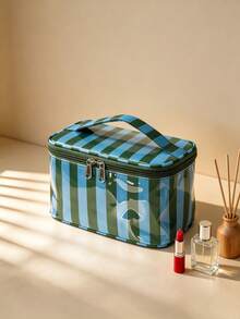 1pc Striped Portable Gift Storage Bag, Holiday Large Capacity Tote Bag, Storage Box, Essential Gift For Friends On Holidays Or Birthdays - Multicolor - View 8