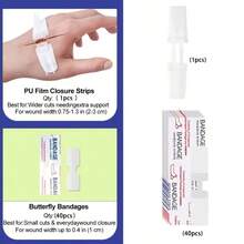 Strained Wound Healing Bandage, Butterfly Bandage Wound Closure Without Sutures, Zipper-Style Wound Closure Patch, Transparent Elastic Bandage, For Outdoor Wound Care - Multicolor - View 12