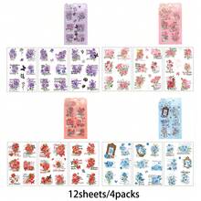 12sheets/4packs Gold Foil Rose Stickers Floral Embelishment Stickers Scrapbooking DIY Journal Card Making Junk Journal Supplies - Stickers - View 9
