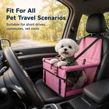 High-Quality Waterproof Pet Car Seat For Small To Medium Dogs, Portable Foldable Cat/Dog Carrier, Adjustable Straps And Secure Storage Compartment For Precise Fit To Front Seat, Stable And Non-Shaking, Suitable For Cats And Dogs Car Travel - Multicolor - View 3