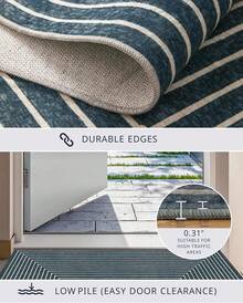Latte&Fog Alfombras de 153 x 215 cm para Sala de Estar y Dormitorio,Moderna Abstracta Lavable, de Pelo bajo Antideslizante Estilo Boho para Sala de Estar, Oficina, Dormitorio(Negro 5x7ft) - Blanco - Ver 9