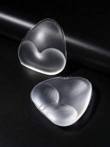 2pcs Bikini Liners, Suitable For Swimwear And Lingerie, Soft And Thick, Natural Push-Up, Transparent/Apricot Color Optional, Triangle Silicone Liners - Standard - View 3