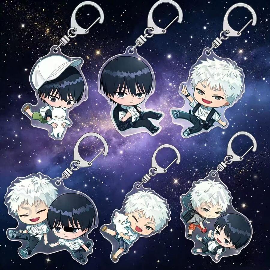 12pcs/Anime Keychain Acrylic Material Pendant, Double-Sided Layered High-Definition Pattern, Suitable For Unisex Bag Charm, Personal Hobby Small Gift, Commemorative Collection Keychain, Fan Essential - Multicolor - View 1