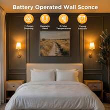 2pcs Rechargeable Wall Lights, Wireless Wall Lamps, Detachable RGB Rechargeable Bulbs With Remote Control, Suitable For Bedroom, Living Room, Hallway, Dining Room, Stairs, Home Decor Lighting - Dimmable - View 10