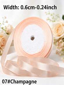 1 Roll 25 Yards 6mm Satin Ribbon, DIY Wedding Christmas Decoration Bow Making Handmade Card Gift Floral Accessories - 0.6cm Satin Ribbon - View 7