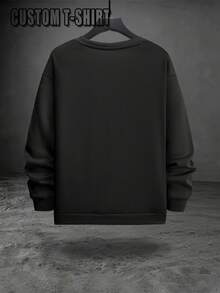 DIY Unisex Customizable Sweatshirt, Lightweight, Polyester, With High-Definition Photos:Lover/Friend/Family/Pet/Company Logo.Custom Valentine/Birthday - Black - View 5