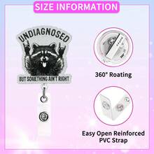 1pc Fun Nurse Badge Scroll, Cute Raccoon Care ID Clip, Suitable For Nurses, Doctors, Teachers, Volunteers Nurse Accessories For Work - A - View 3