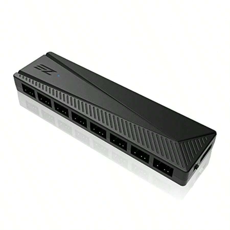 EZDIY-FAB 3IN1 ARGB＆PWM PCファンハブ 8ポート 4ピンPWM・5V 3ピンARGB RGBコントローラー SATA給電 最大8台の120/140mm PCケースファンを接続可能 最大200個のARGB LEDに対応 PWM回転数制御・12V RGBマザーボード同期対応 自作PCの冷却・ライティングに - チェックする 1