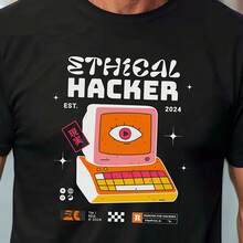 Hacker T Cool Cybersecurity Graphic T-Shirt For  Hackers And Technology Lovers Unique Computer Design For IT Professionals - 款式 - 查看 1
