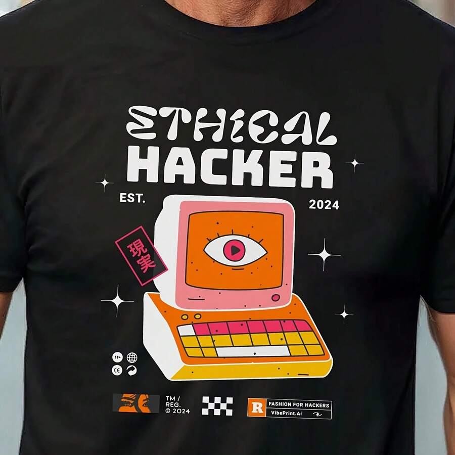 Hacker T Cool Cybersecurity Graphic T-Shirt For  Hackers And Technology Lovers Unique Computer Design For IT Professionals - 款式 - 查看 1