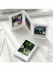 1/4/6/8/10/16pcs/Set Refrigerator Magnets, Fridge Magnets, Plastic Magnetic Photo Frames, Refrigerator Magnets, 3-Inch Photo Frame Decor, Decorative Stickers, Home Decor, Accessories, Christmas Gifts, Halloween Gifts - Transparent - View 3