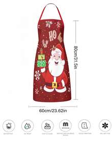 Set Of 4 Funny Christmas Aprons, A Christmas Kitchen Chef Cooking Apron, A Cute Santa Claus Baking Apron, A Christmas Party Gift Set, Suitable For Cooking, Baking, Barbecuing, And Christmas Party Decoration - Multicolor - View 3