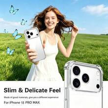 2pcs Reinforced 4-Corner Anti-Drop Transparent Phone Case, Compatible With IPhone 18 Pro Max/17/16/Pro/Pro Max/Plus/Air/E, Non-Yellowing - Clear - View 9