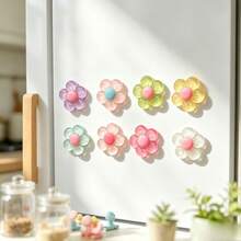 4/8/12pcs Cute Flower Refrigerator Stickers, Flower Refrigerator Magnets, Suitable For Office Whiteboard Decoration, Home Decoration, Room Decoration, Refrigerator Kitchen Magnets, Gifts For Friends And Family - Multi-color - View 9