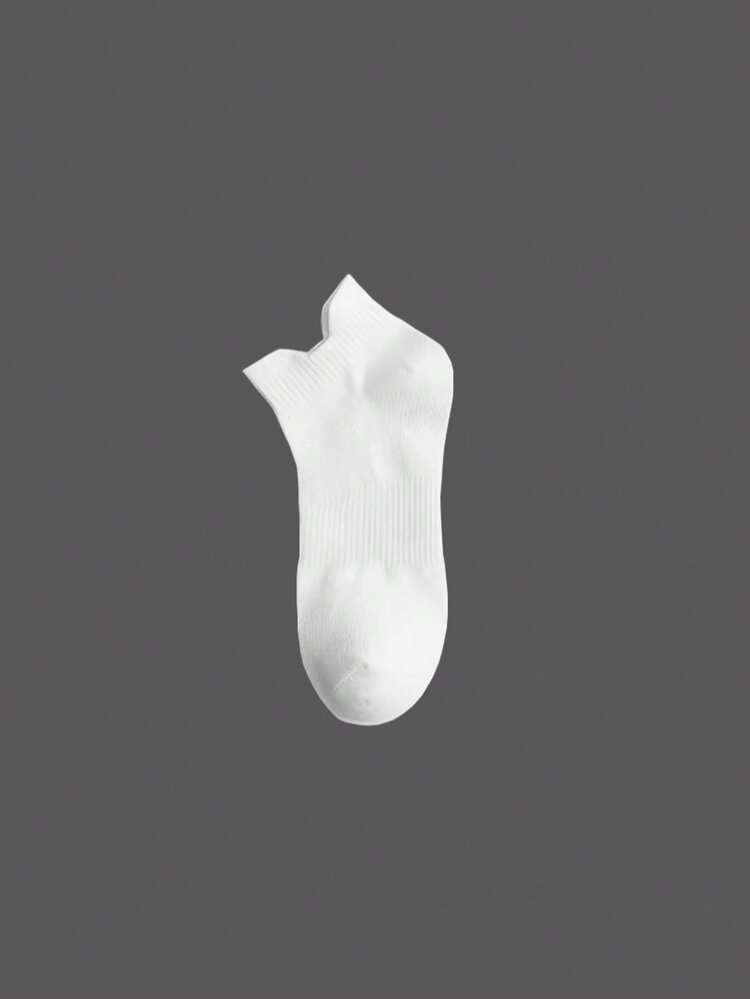 6 Pairs Unisex Sports Socks With Heel Tab Design, Gym, Fall - Black and White - View 8