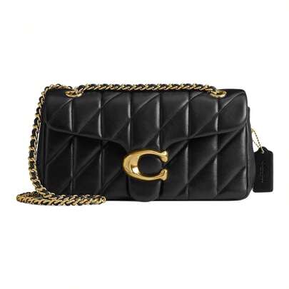 COACH Tabby 26 Fashion Casual Logo Quilted Leather Crossbody Shoulder Bag Medium Women's Black