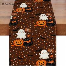 Halloween Table Runner, Buffalo Plaid Border Witch Haunted House Pumpkin Bat Moon Print Table Runner, Holiday Party Dining Table Decor For Halloween Home Kitchen Decoration - 180 X 30 cm - View 16