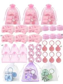 6‑Piece Face‑Washing Wristbands, With Fold‑In Air Cushion Comb And Mirror, Hair Ties, Headbands, Bathroom Decorative Accessories For Face Washing, Wedding Gifts, Halloween Party Bag Fillers, Christmas Gifts 10/2pcs Christmas Decoration 2026 - Multiple Styles - View 17