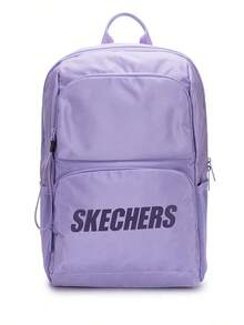 Skechers 男女通用大容量多隔層牛津布簡約字母印花雙肩包電腦包，31*17.5*45cm - 淡紫色 - 查看 1