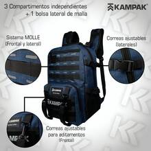 Super Mochila Kampak Ep40 Multiusos P/ Laptop Ajustable - Azul - Ver 4