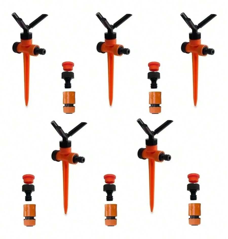 Kit Personalizado 5 Aspersor Giratório Tipo Espiga C/3 Jatos + Engates + Adaptador - A - Visão 1