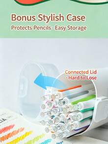 No-Sharpening Replaceable Colored Pencils, Erasable Mechanical Colored Pencil Set With Pencil Sharpener, Student Drawing Sketching Coloring Stationery - Sets - View 3