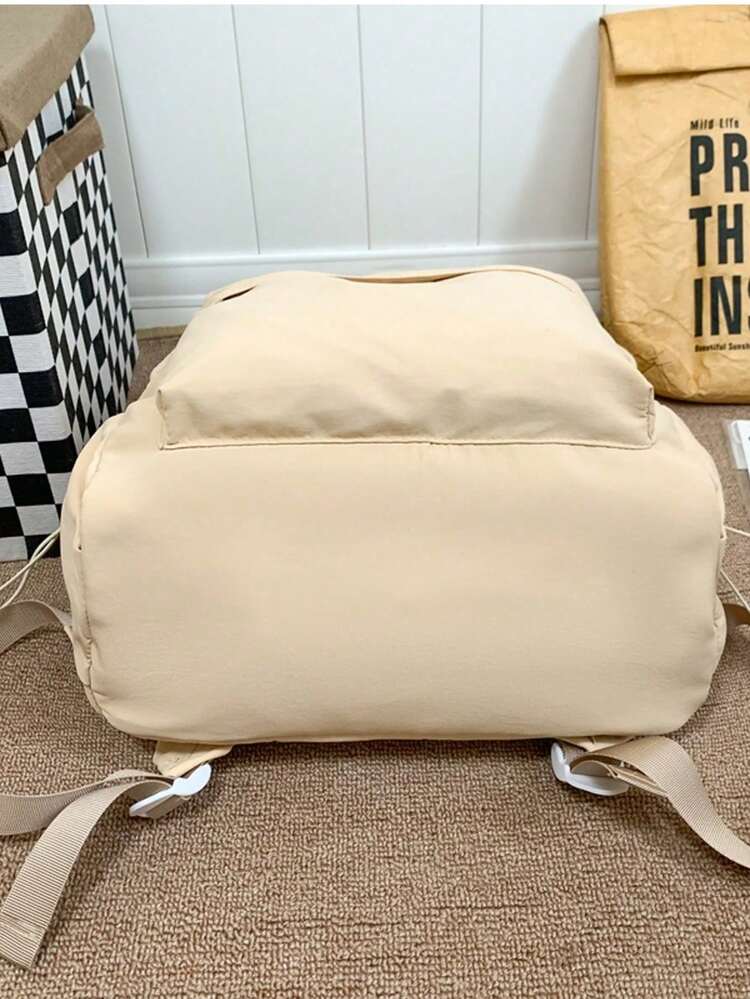 Women's Nylon Laptop Backpack, Suitable For 15.6 Inch Laptop, Unisex Travel Bag Student School Bag - Khaki - View 6