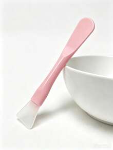 Dual-Ended Silicone Mask Brush/Scraper - 2-In-1 Tool For Applying And Removing Masks, Travel Size - White - View 12