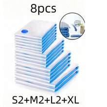 15pcs Vacuum Storage Bags With Manual Air Pump, 13.78X19.69 Inches, Made Of Thick Plastic. Perfect For Storing Clothes, Luggage, Handbags, Backpacks. - View 19