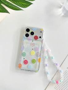 Smiling Face Painted Transparent Four-Corner Card Slot Multi-Function Card Holder Wallet Thick Anti-Drop Phone Protective Case Compatible With Ip 17/Ip 17pro/Ip 17promax/ IP16/11/16pro/16plus/16promax/16e/15Promax/13/14/12/XS/XR/7G/8P, Compatible With Samsung Galaxy S25/S25PLUS/S25 Ultra/A16/A36/A26/A56/A50/A12/A32/A52/A72/A51/A21S/A13/A14/S24/S24PLUS/S24Ultra/S20/S23/S22/A53/S20FE/S21/Phone Protective Case - Multicolor - View 3