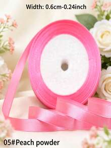 1 Roll 25 Yards 6mm Satin Ribbon, DIY Wedding Christmas Decoration Bow Making Handmade Card Gift Floral Accessories - 0.6cm Satin Ribbon - View 6