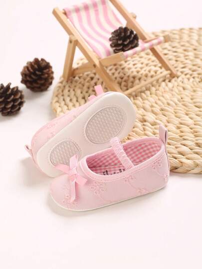 Cute Pink Spring/Autumn Style Solid Color Princess Casual Shoes For Newborns And Toddlers