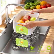 3/2/1 Pack Fruit Storage Containers For Fridge Set, Produce Containers For Fridge With Strainer, Plastic Reusable Fridge Organizers And Storage For Berry Salad Lettuce, Size 1.8, 0.9, 0.4QT - Multicolor - View 3