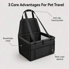 High-Quality Waterproof Pet Car Seat For Small To Medium Dogs, Portable Foldable Cat/Dog Carrier, Adjustable Straps And Secure Storage Compartment For Precise Fit To Front Seat, Stable And Non-Shaking, Suitable For Cats And Dogs Car Travel - Multicolor - View 4