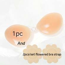 2pcs Thin Invisible Bra Set, Universal Size Adhesive Breast Pads Fit All Cup Sizes, Summer Sticky Lifting Anti-Sagging Bra, Invisible Gather Nipple Cover For Strapless Clothes, Daily Summer Travel And Party Wear - A - View 14