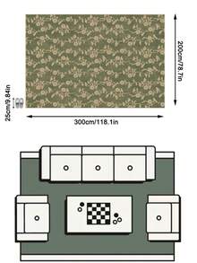 1件裝現代美學清新INS風古典花卉隨機印花軟絨仿羊絨地毯，適用浴室、廚房、玄關、走廊、床邊、客廳、臥室等，四季通用可機洗大尺寸家居裝飾墊 - 彩色 - 查看 16