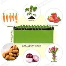 1pc Square Felt Planting Bag, Thickened Non-Woven Fabric Vegetable Seedling Nutrient Growth Bag - Army Green - View 4