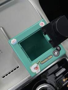 1pc Cartoon Car Coin Password Piggy Bank, Mini DIY Creative Coin Storage Box, Plastic Square Coin Savings Box, Car Accessories Storage Box, Car Interior Decor Storage Can (Stickers Can Be DIY And Freely Applied) - A - View 5