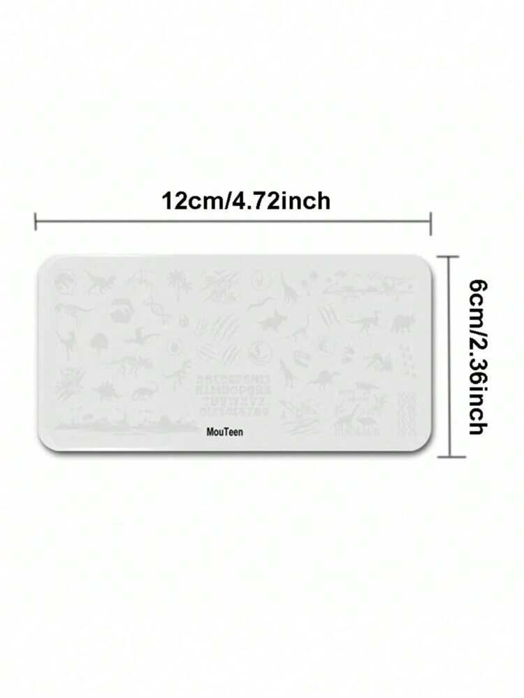 MouTeen268 Nail Art Stamping Plate, Plat Transfer Kuku Persegi Panjang Pola Geometris Gaya Prancis Vintage, Alat Dekorasi Nail Art - MultiWarna - View 2