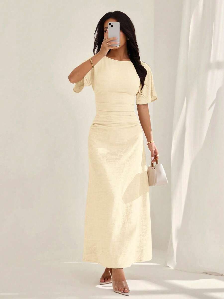 Women Long Dresses - 米色 - 查看 1