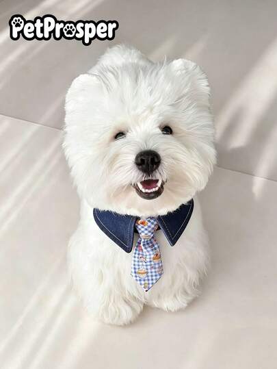 Cute Pet Collar Tie Bandana, Adjustable Snap Button Pet Neck Decor, Floral Leopard Plaid Printed Puppy Kitten Necktie Collar, Formal Dress-Up Accessories For Small Medium Dogs Cats Birthday Party Daily Photo Props