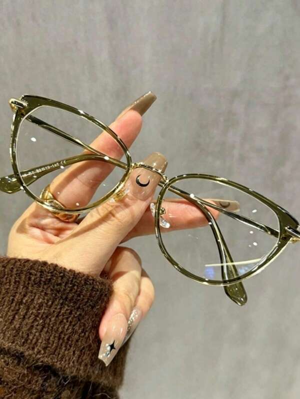 Gafas de Ojo de Gato Té Helado Y2K, Accesorios de Gafas Transparentes para Mujer, Tema de Halloween