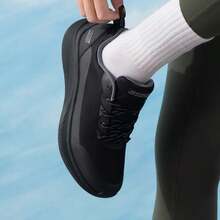 Skechers 女士拼接網面通勤舒適輕便緩震健步鞋日常通勤工作鞋 - 黑色 - 查看 4