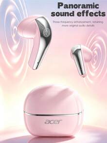 Acer OHR554 Wireless Bluetooth Earbuds, Semi-In-Ear Design, ENC Noise Cancellation For Calls, Panoramic Stereo Sound, Digital Display, 300mAh Charging Case, Ultra-Long Battery Life, Compatible With IOS/Android Phones - View 6