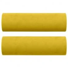 vidaXL 3-Seater Sofa With Yellow Cushions, 180 Cm, Velvet, Furniture For Sofa Bed, Living Room, Couch, Outdoor Sofa, Garden Sofa, Living Room, Terrace - Yellow - View 5