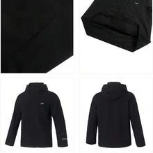 Skechers Men's Color-Block Hooded Outdoor Windbreaker Jacket - Black - View 6